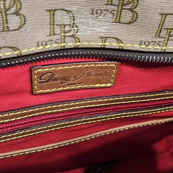 Dooney & Bourke DB 1975 Monogram Tote Bag – Tan/Brown -Like New! - Picture 12 of 16